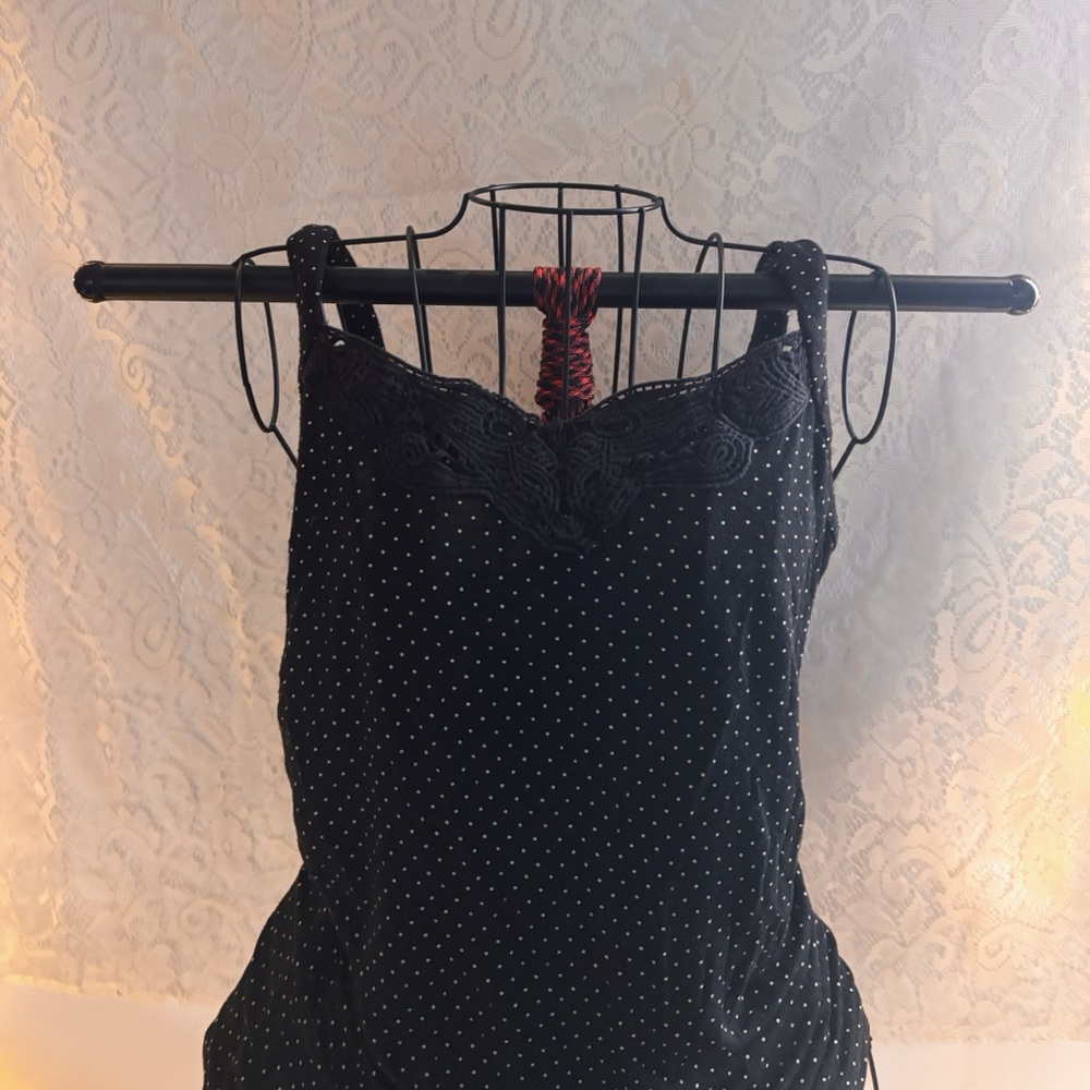 Maurices Black and White Polka Dot Top